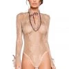 Roma Lingerie Nude Long Sleeve Lace Teddy