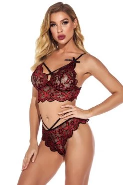 Julbie.com Contrast Daisy Bra Set