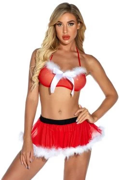3WISHES Lingerie Christmas Cutie Bra And Panty Set