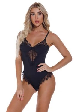 Julbie.com Lingerie Lace Trim Teddy