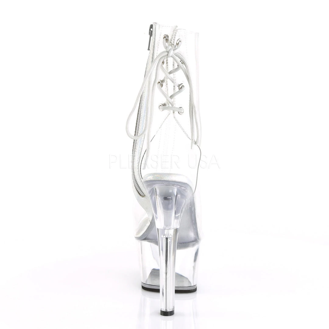 Pleaser 6" Heel Clear Open Toe/Heel Platform Boot* 5 Pleaser 6" Heel Clear Open Toe/Heel Platform Boot*