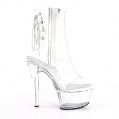 Pleaser 6" Heel Clear Open Toe/Heel Platform Boot* 9 Pleaser 6