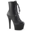 Pleaser Shoes 6" Black Faux Leather Platform Ankle Booties*