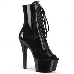 Pleaser 6" Black Lace-Up Ankle Boot* Shoes