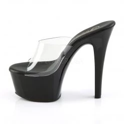 Pleaser Shoes Clear/Black 6" High Heels*