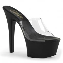 Pleaser Shoes Clear/Black 6" High Heels*