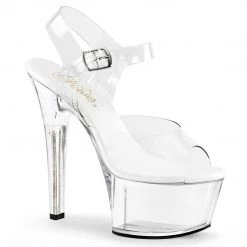 Pleaser Clear 6" Ankle Strap Heels*