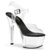 Pleaser Clear/Black 6" Ankle Strap High Heels* 1 Pleaser Clear/Black 6" Ankle Strap High Heels*