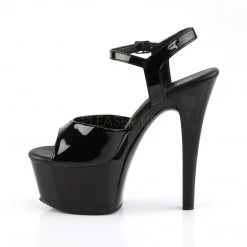 Pleaser Shoes Black 6" Ankle Strap High Heels*