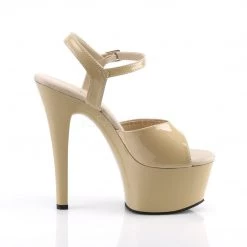Pleaser Shoes Beige 6" Ankle Strap Heels* 9 Pleaser Shoes Beige 6