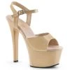 Pleaser Shoes Beige 6" Ankle Strap Heels*