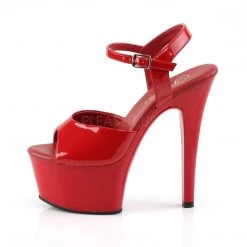 Pleaser Red 6" Ankle Strap Heels* Shoes