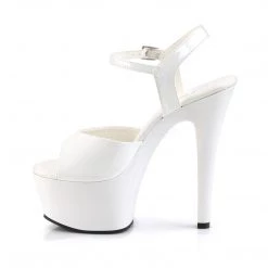 Pleaser White 6" Ankle Strap Pumps* Shoes
