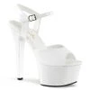 Pleaser White 6" Ankle Strap Pumps* Shoes 1 Pleaser White 6" Ankle Strap Pumps* Shoes