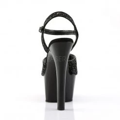 Pleaser Black 6" Glitter Heels* 8 Pleaser Black 6