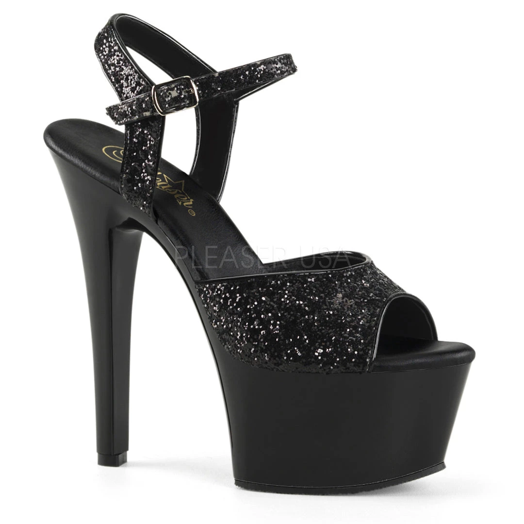 Pleaser Black 6" Glitter Heels* 3 Pleaser Black 6" Glitter Heels*