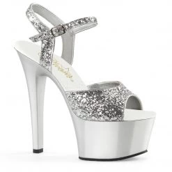 Pleaser Shoes Silver 6" Glitter Heels*