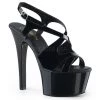 Pleaser Shoes 6" Heel Black Criss-Cross Sling Back Sandal*