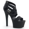 Pleaser 6" Heel Black Criss Cross Sandal W/ Back Zip* 1 Pleaser 6" Heel Black Criss Cross Sandal W/ Back Zip*