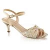 Fabulicious Shoes Beige Shimmering 2.5" Kitten Heel Ankle Strap Sandal 2 Fabulicious Shoes Beige Shimmering 2.5" Kitten Heel Ankle Strap Sandal