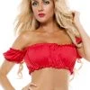 Starline Red Peasant Scrunch Top