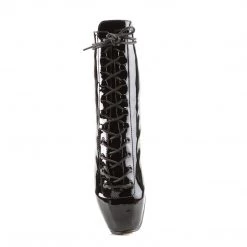 Devious 7" Heel Black Patent Leather Spike Heel Ballet Boots* Shoes