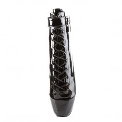 Devious 7" Spike Heel Black Patent Leather Ballet Single Soles*
