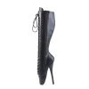 Devious 7" Heel Black Leather Ballet Single Soles*