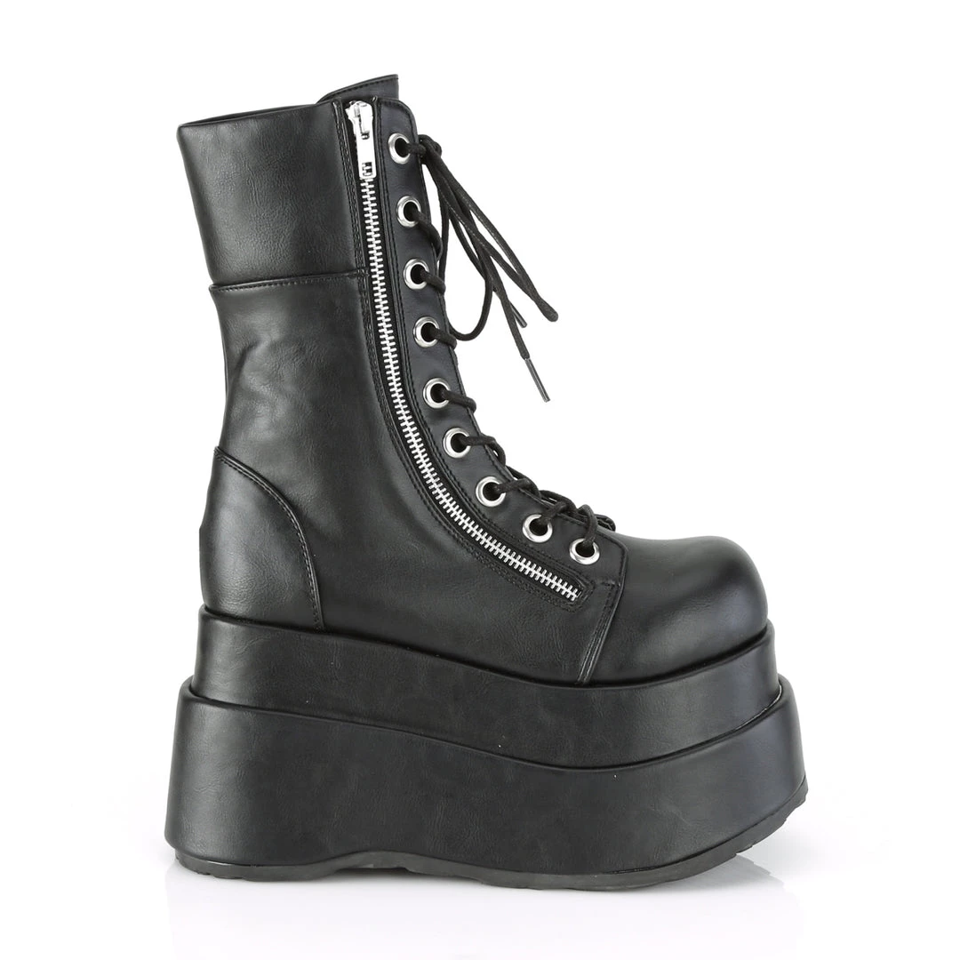 Demonia Shoes Black Vegan Leather 4.5" Platform Boots* 6 Demonia Shoes Black Vegan Leather 4.5" Platform Boots*