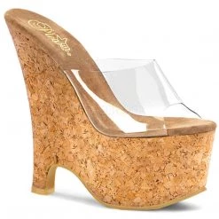 Pleaser 6.5" Heel Clear/Beige Sandal Platform Shoes*