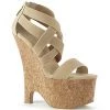 Pleaser 6.5" Heel Beige Sandal Platform Shoes*