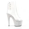 Pleaser 7" Heel Clear/Silver Open Toe/Heel Ankle Boot* Shoes