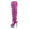 Pleaser 7" Heel Metallic Fuchsia Knee High Boots* Shoes