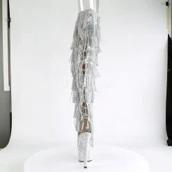 Pleaser Wo Heel Metallic Silver Knee High Boots* Shoes