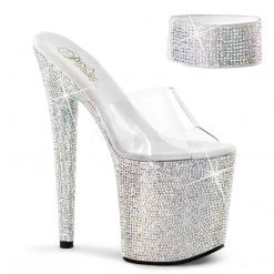 Pleaser Clear/Silver 8" Heels* Shoes