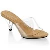 Fabulicious Clear-Tan 3" Stiletto Heel Sandal Shoes 2 Fabulicious Clear-Tan 3" Stiletto Heel Sandal Shoes