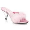 Fabulicious Shoes Baby Pink Satin-Fur 3" Heel Sandal