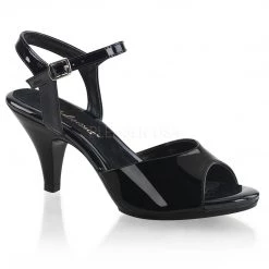 Fabulicious Black 3" Heel Ankle Strap Sandal Shoes