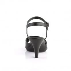Fabulicious Shoes Black Faux Leather 3" Heel Ankle Strap Sandal 8 Fabulicious Shoes Black Faux Leather 3