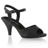 Fabulicious Shoes Black Faux Leather 3" Heel Ankle Strap Sandal
