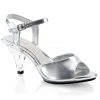 Fabulicious Shoes Silver 3" Heel Ankle Strap Sandal 2 Fabulicious Shoes Silver 3" Heel Ankle Strap Sandal
