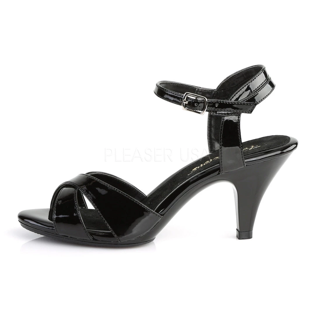 Fabulicious Black 3" Heel Criss Cross Ankle Strap Sandal Shoes 4 Fabulicious Black 3" Heel Criss Cross Ankle Strap Sandal Shoes