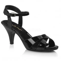 Fabulicious Black 3" Heel Criss Cross Ankle Strap Sandal Shoes