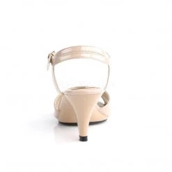 Fabulicious Shoes Beige 3" Heel Criss Cross Ankle Strap Sandal 8 Fabulicious Shoes Beige 3