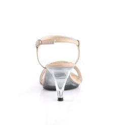 Fabulicious Shoes Beige Faux Leather 3" Heel Slinback Sandal 8 Fabulicious Shoes Beige Faux Leather 3