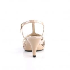 Fabulicious Beige 3" Heel T-Strap Sandal Shoes 8 Fabulicious Beige 3
