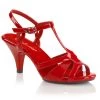 Fabulicious Red 3" Heel T-Strap Sandal
