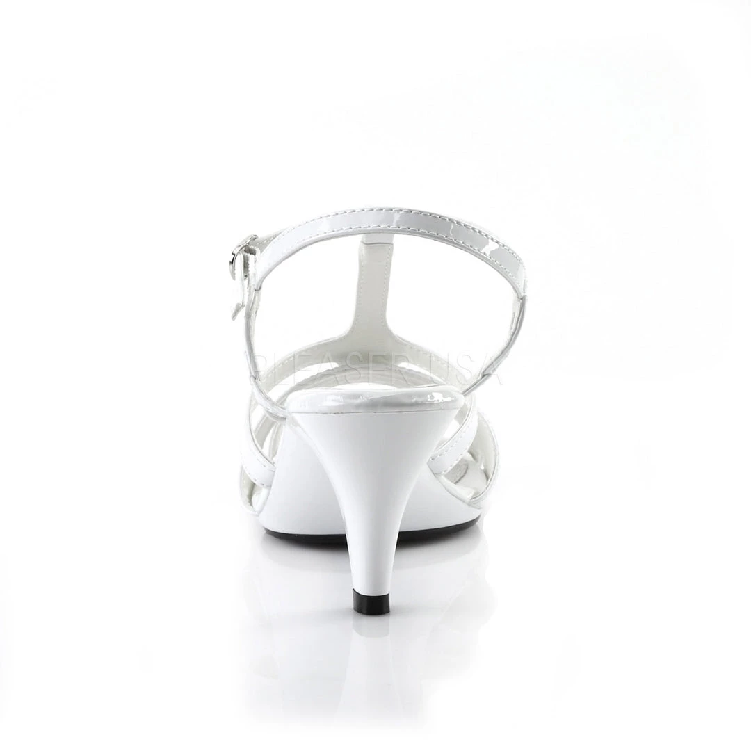 Fabulicious White 3" Heel T-Strap Sandal Shoes 5 Fabulicious White 3" Heel T-Strap Sandal Shoes