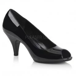 Fabulicious Shoes Black 3" Heel Peep Toe Pump