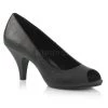 Fabulicious Black Faux Leather 3" Heel Peep Toe Pump Shoes